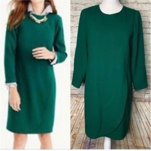 J. Crew Long Sleeve Emerald Green Dress size 4